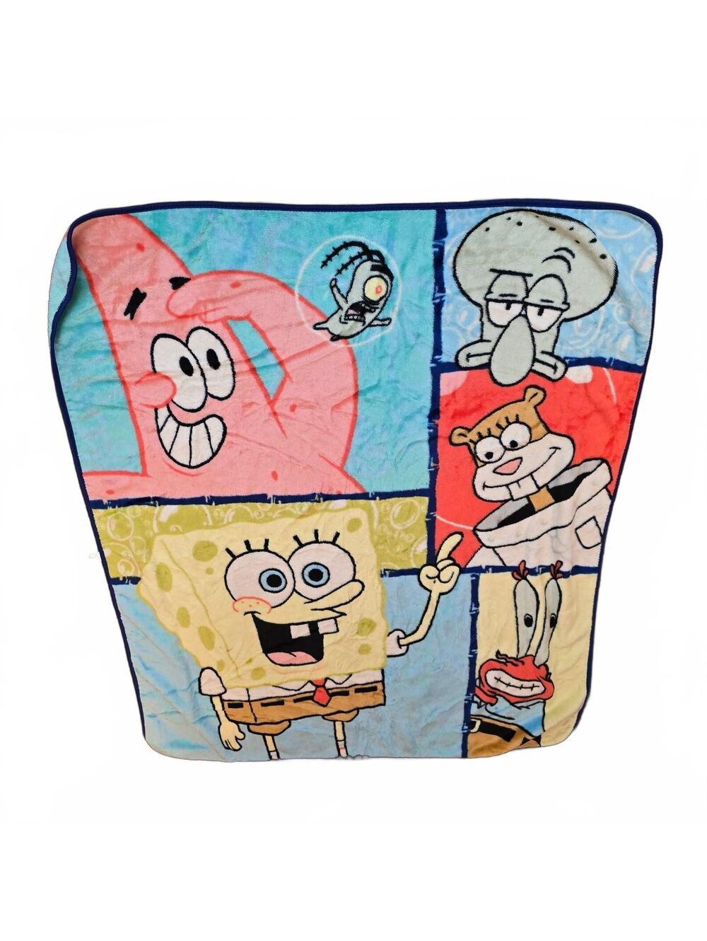 Retro Y2K Nickelodeon SpongeBob Patrick Sandy Squidward Mr Krabs Throw Blanket